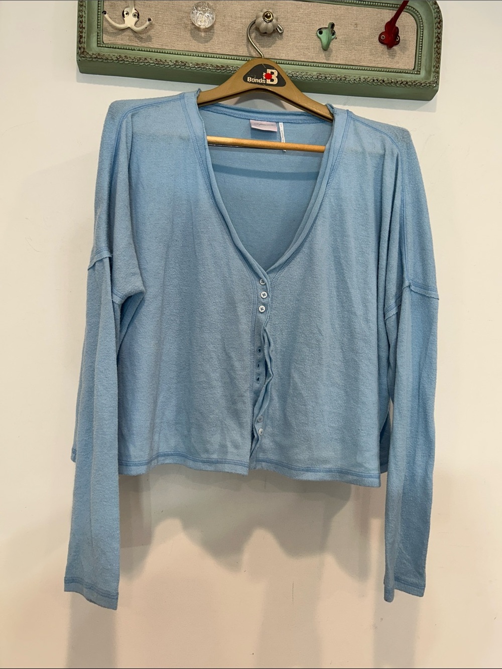 Urban Outfitters out from under Light Blue Button-Front V-Neck Cardigan large - Picture 5 of 8